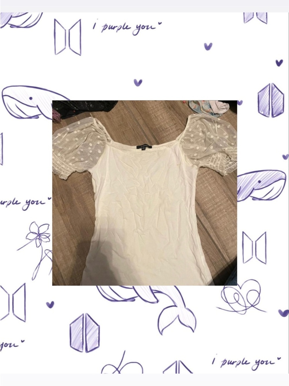 Squared Neck Puff Sleeve Top - White
